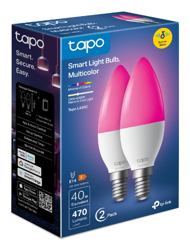 TP-Link Tapo L430C LED bulb Multi 6500 K 4.8 W E14 F TP-Link Tapo L430C smart lighting Smart bulb Wi-Fi/Bluetooth 40 W