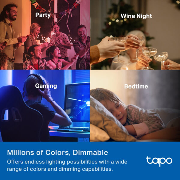 TP-Link Tapo Smart WiFi Light Bulb, Multicolor TP-Link Tapo Smart WiFi Light Bulb, Multicolor