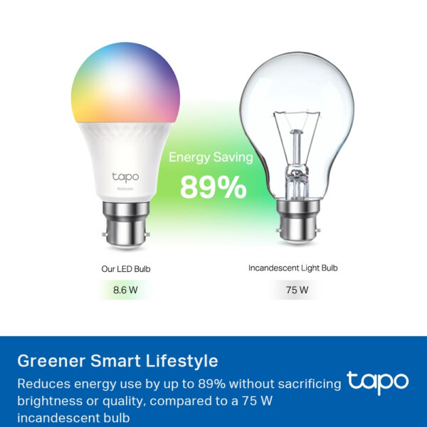 TP-Link Tapo Smart WiFi Light Bulb, Multicolor TP-Link Tapo Smart WiFi Light Bulb, Multicolor