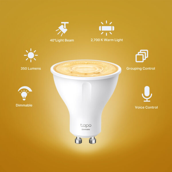 TP-Link Tapo Smart Wi-Fi Spotlight, Dimmable, 4-Pack