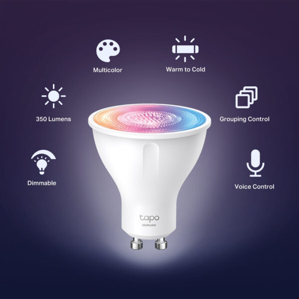 TP-Link Tapo Smart Wi-Fi Spotlight, Dimmable, 2-Pack