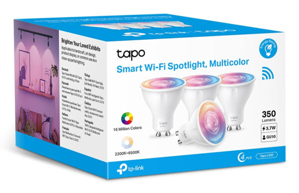 TP-Link Tapo Smart Wi-Fi Spotlight, Dimmable, 4-Pack