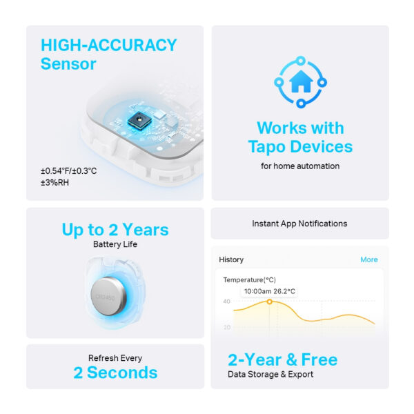 TP-Link Tapo Smart Temperature & Humidity Monitor TP-Link Tapo Smart Temperature & Humidity Monitor