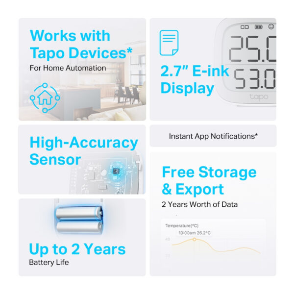 TP-Link Tapo Smart Temperature & Humidity Monitor TP-Link Tapo Smart Temperature & Humidity Monitor