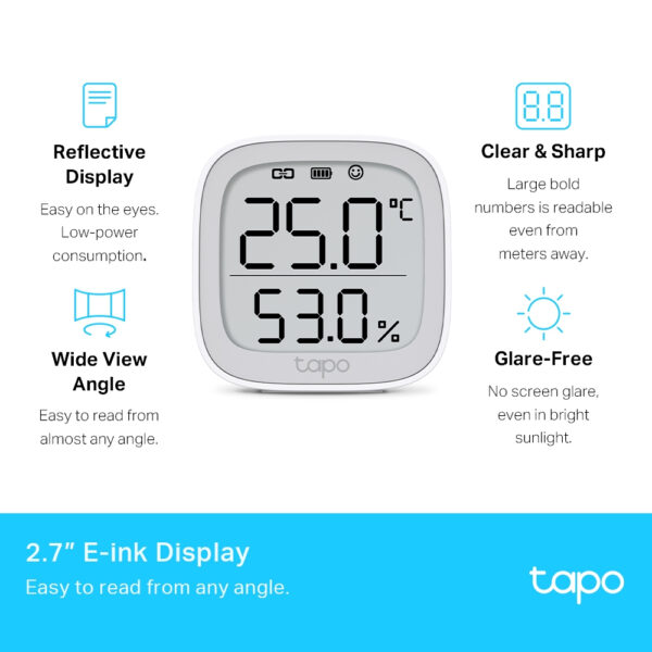 TP-Link Tapo Smart Temperature & Humidity Monitor TP-Link Tapo Smart Temperature & Humidity Monitor