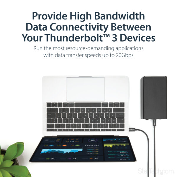 StarTech.com 1m Thunderbolt 3 (20Gbps) USB-C Cable - Thunderbolt, StarTech.com 1m Thunderbolt 3 (20Gbps) USB-C Cable - Thunderbolt,