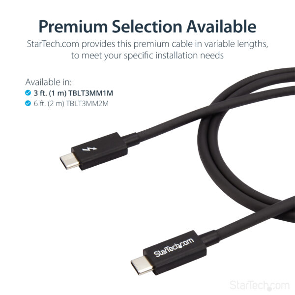 StarTech.com 1m Thunderbolt 3 (20Gbps) USB-C Cable - Thunderbolt, StarTech.com 1m Thunderbolt 3 (20Gbps) USB-C Cable - Thunderbolt,