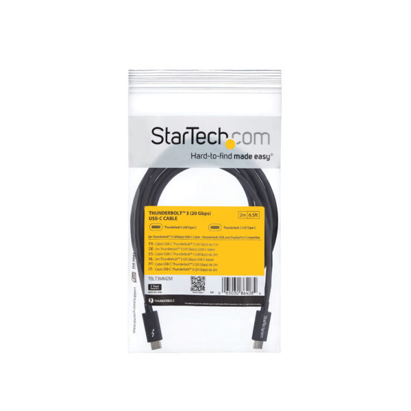 StarTech.com 2m Thunderbolt 3 (20Gbps) USB-C Cable - Thunderbolt, StarTech.com 2m Thunderbolt 3 (20Gbps) USB-C Cable - Thunderbolt,