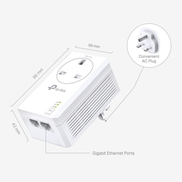 TP-Link AV1000 2-Port Gigabit Passthrough Powerline Starter Kit