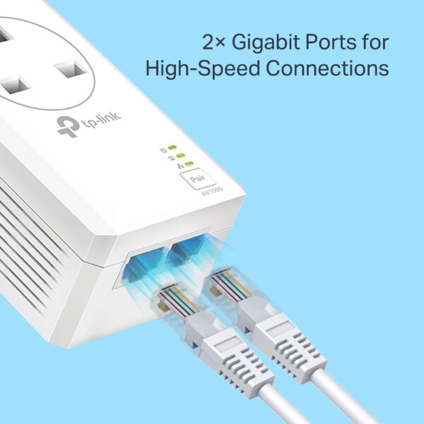 TP-Link AV1000 2-Port Gigabit Passthrough Powerline Starter Kit