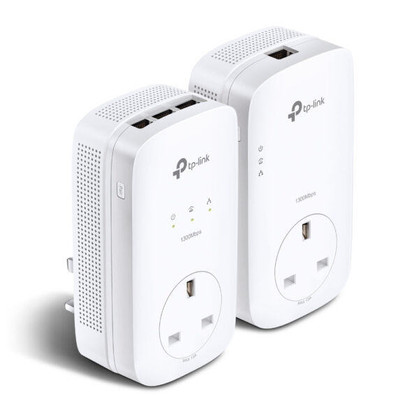 TP-Link AV1300 3-Port Gigabit Passthrough Powerline Starter Kit TP-Link AV1300 3-Port Gigabit Passthrough Powerline Starter Kit