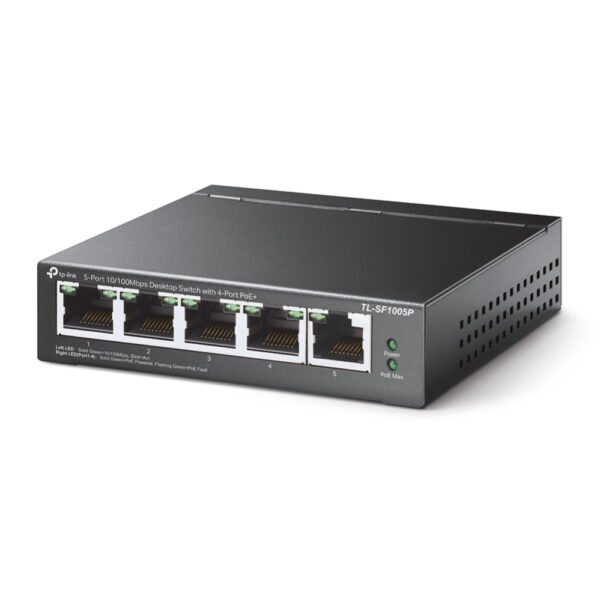 TP-Link 5-Port 10/100Mbps Desktop PoE Switch with 4-Port TP-Link 5-Port 10/100Mbps Desktop PoE Switch with 4-Port