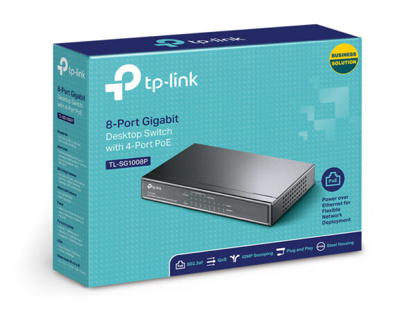 TP-Link 8-Port Gigabit Desktop PoE Switch with 4-Port TP-Link 8-Port Gigabit Desktop PoE Switch with 4-Port