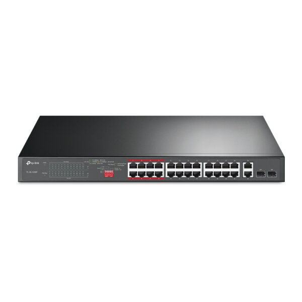 TP-Link 24-Port 10/100Mbps + 2-Port Gigabit Unmanaged PoE+ Switch TP-Link 24-Port 10/100Mbps + 2-Port Gigabit Unmanaged PoE+ Switch