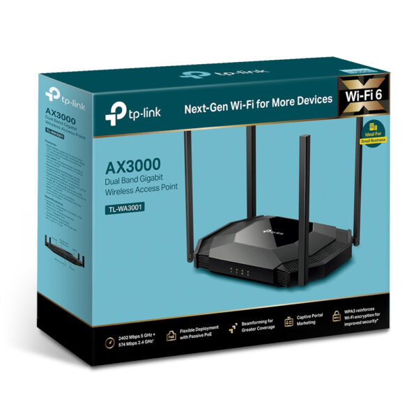 TP-Link TL-WA3001 wireless access point 2402 Mbit/s Black Power over TP-Link TL-WA3001 wireless access point 2402 Mbit/s Black Power over