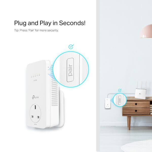 TP-Link AV1300 Gigabit Passthrough Powerline ac Wi-Fi Extender TP-Link AV1300 Gigabit Passthrough Powerline ac Wi-Fi Extender