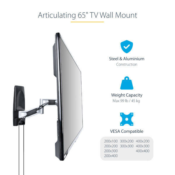 StarTech.com Articulating TV Wall Mount, VESA Wall Mount, Supports 26 StarTech.com Articulating TV Wall Mount, VESA Wall Mount, Supports 26