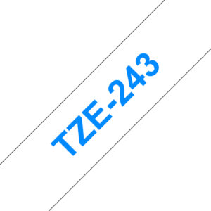 Brother TZE-243 label-making tape Blue on white Brother TZE-243 label-making tape Blue on white