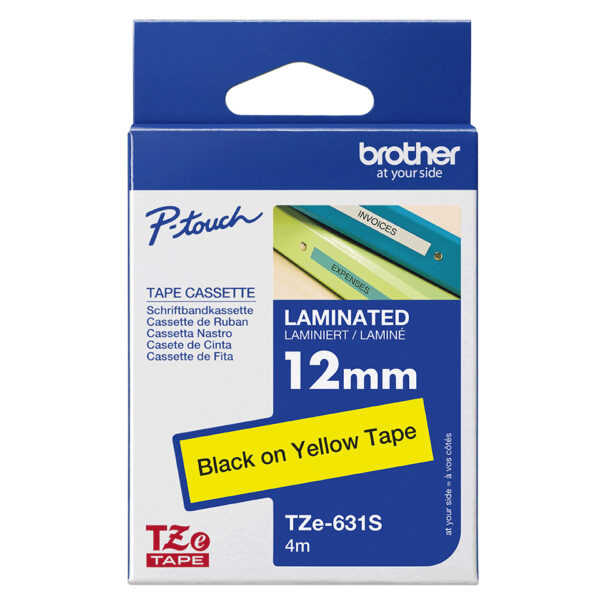 Brother TZE631S label-making tape Black on yellow TZe Brother TZE631S label-making tape Black on yellow TZe