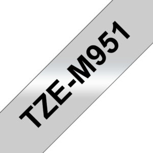 Brother TZE-M951 label-making tape Black on silver Brother TZE-M951 label-making tape Black on silver