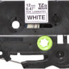 Brother Non laminated black on white tape