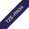 Brother TZE-RN34 label-making tape Gold on navy