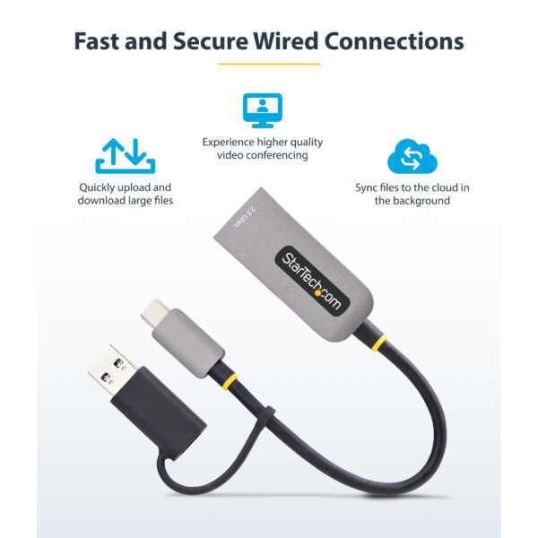 StarTech.com 2.5GbE USB-C to Ethernet Adapter with USB-A Converter, StarTech.com 2.5GbE USB-C to Ethernet Adapter with USB-A Converter,