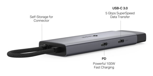 TP-Link UH5020C interface hub USB Type-C 5000 Mbit/s Grey TP-Link UH5020C interface hub USB Type-C 5000 Mbit/s Grey