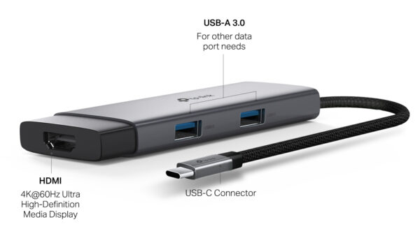 TP-Link UH5020C interface hub USB Type-C 5000 Mbit/s Grey TP-Link UH5020C interface hub USB Type-C 5000 Mbit/s Grey
