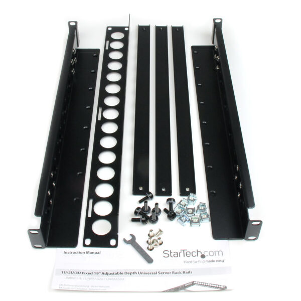 StarTech.com 1U Universal Server Rack Rails, Adjustable Depth Server StarTech.com 1U Universal Server Rack Rails, Adjustable Depth Server