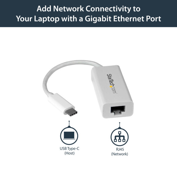 StarTech.com USB-C to Gigabit Network Adapter - White StarTech.com USB-C to Gigabit Network Adapter - White