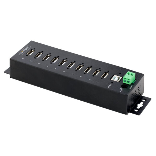 StarTech.com 10-Port Industrial USB 2.0 Hub, Rugged USB Hub w/ESD StarTech.com 10-Port Industrial USB 2.0 Hub, Rugged USB Hub w/ESD