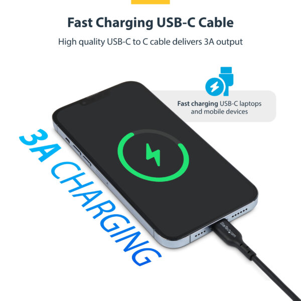 StarTech.com 3m (9.8ft) USB-C Charging Cable, USB C Cable, USB 2.0 StarTech.com 13ft (4m) USB-C Charging Cable, Charge & Sync, 60W (3A)