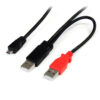 StarTech.com 1 ft USB Y Cable for External Hard Drive - Dual USB A to