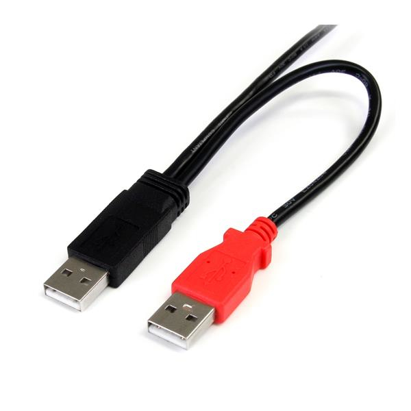 StarTech.com 1 ft USB Y Cable for External Hard Drive - Dual USB A to