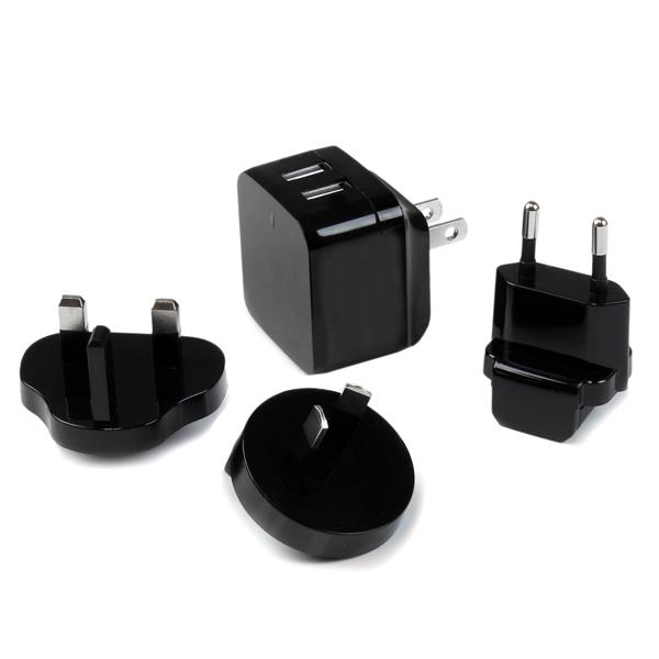 StarTech.com Dual-port USB wall charger - international travel StarTech.com Dual-port USB wall charger - international travel