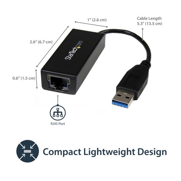 StarTech.com USB 3.0 to Gigabit Ethernet Network Adapter, 10/100/1000 StarTech.com USB 3.0 to Gigabit Ethernet Network Adapter, 10/100/1000