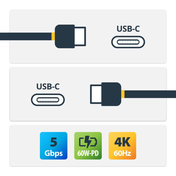 StarTech.com USB-C Cable with Power Delivery (3A) - M/M - 2 m (6 ft.) StarTech.com USB-C Cable with Power Delivery (3A) - M/M - 2 m (6 ft.)