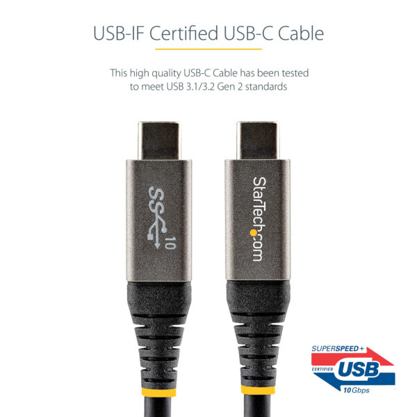 StarTech.com 3ft (1m) USB C Cable 10Gbps - USB-IF Certified USB-C StarTech.com 3ft (1m) USB C Cable 10Gbps - USB-IF Certified USB-C