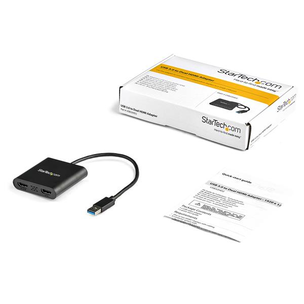 StarTech.com USB 3.0 to Dual HDMI Adapter, USB to 2x HDMI Monitor StarTech.com USB 3.0 to Dual HDMI Adapter, USB to 2x HDMI Monitor