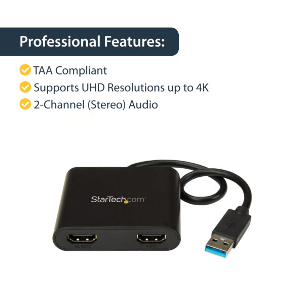 StarTech.com USB 3.0 to Dual HDMI Adapter, USB to 2x HDMI Monitor StarTech.com USB 3.0 to Dual HDMI Adapter, USB to 2x HDMI Monitor