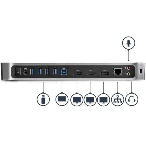StarTech.com Triple-Monitor USB 3.0 Docking Station - 1x HDMI - 2x