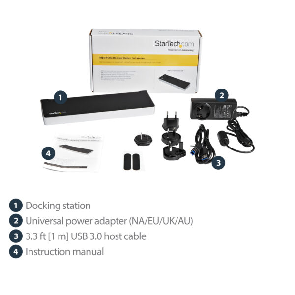 StarTech.com Triple-Monitor USB 3.0 Docking Station - 1x HDMI - 2x