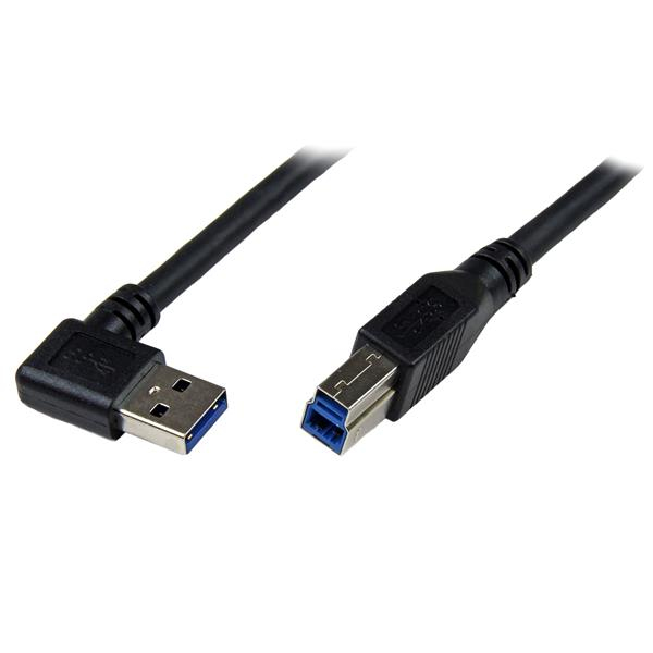StarTech.com 1m Black SuperSpeed USB 3.0 Cable - Right Angle A to B