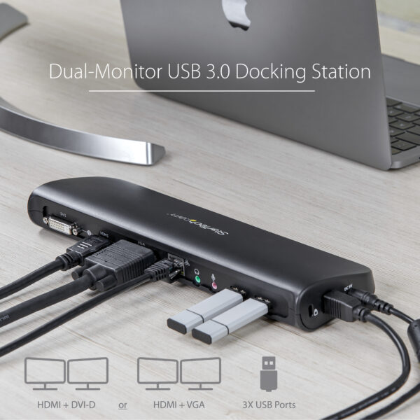 StarTech.com Dual-Monitor USB 3.0 Docking Station with HDMI & StarTech.com Dual-Monitor USB 3.0 Docking Station with HDMI &