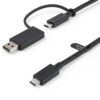 StarTech.com 3ft (1m) USB-C Cable with USB-A Adapter Dongle - Hybrid