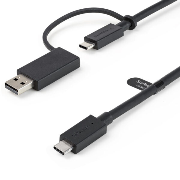 StarTech.com 3ft (1m) USB-C Cable with USB-A Adapter Dongle - Hybrid