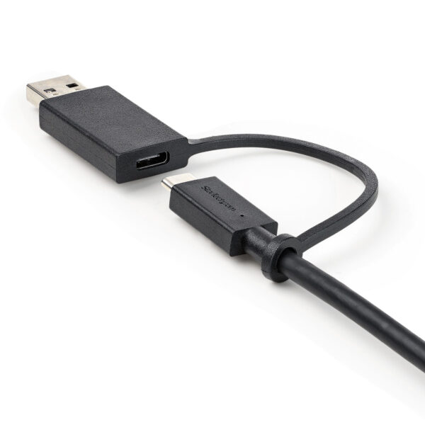 StarTech.com 3ft (1m) USB-C Cable with USB-A Adapter Dongle - Hybrid