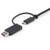 StarTech.com 3ft (1m) USB-C Cable with USB-A Adapter Dongle - Hybrid