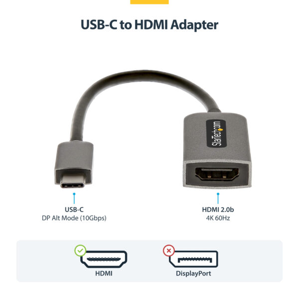 StarTech.com USB-C to HDMI Adapter, 4K 60Hz Video, HDR10, USB-C to StarTech.com USB-C to HDMI Adapter, 4K 60Hz Video, HDR10, USB-C to